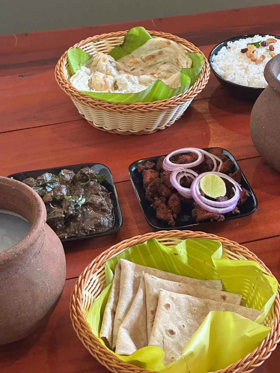 Kerala Parotta and Meat Curry Combo